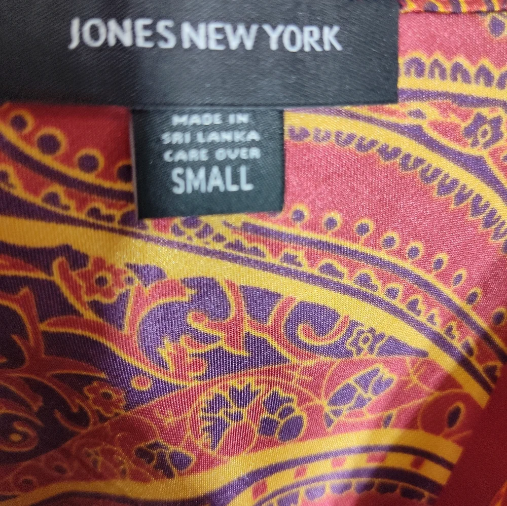 Jones New York Satin paisley Chemise night Gown Rust Red Size Small NWOT